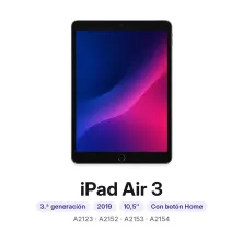 iPad Air 3: 3.ª generación, 2019, 10,5″, modelos A2123, A2152, A2153 y A2154. Cambiar pantalla iPad Air 3 en Madrid