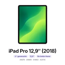 iPad Pro 12,9″ (2018): 12,9″, modelos A1876, A1895, A1983 y A2014. Cambiar pantalla iPad Pro 12,9″ (2018) en Madrid
