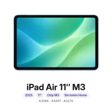 iPad Air 11″ M3: 2025, 11″, Chip M3, sin botón Home, modelos A3266, A3267 y A3270. Cambiar pantalla iPad Air 11″ M3 en Madrid
