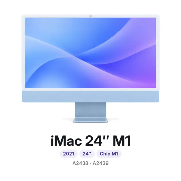 iMac 24″ M1: 2021, 24″, Chip M1, modelos A2438 y A2439. Reparar iMac 24″ M1 en Madrid