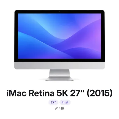 iMac Retina 5K 27″ (2015): 27″, Intel, modelo A1419. Reparar iMac Retina 5K 27″ (2015) en Madrid