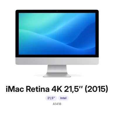 iMac Retina 4K 21,5″ (2015): 21,5″, Intel, modelo A1418. Reparar iMac Retina 4K 21,5″ (2015) en Madrid