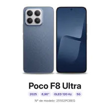 Cambiar pantalla Xiaomi Poco F8 Ultra en Madrid: móvil por delante y por detrás, con su número de modelo 25102PCBEG