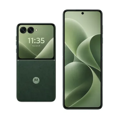 Cambiar pantalla Motorola Razr 70 Plus en Madrid: Motorola Razr 70 Plus por detrás y abierto por delante