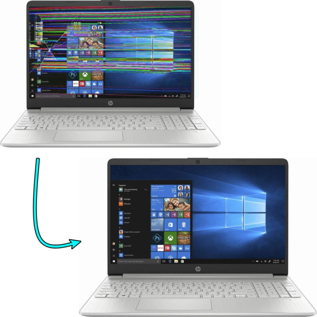 Cambiar pantalla de portatil HP 15-s al instante y sin cita previa.
