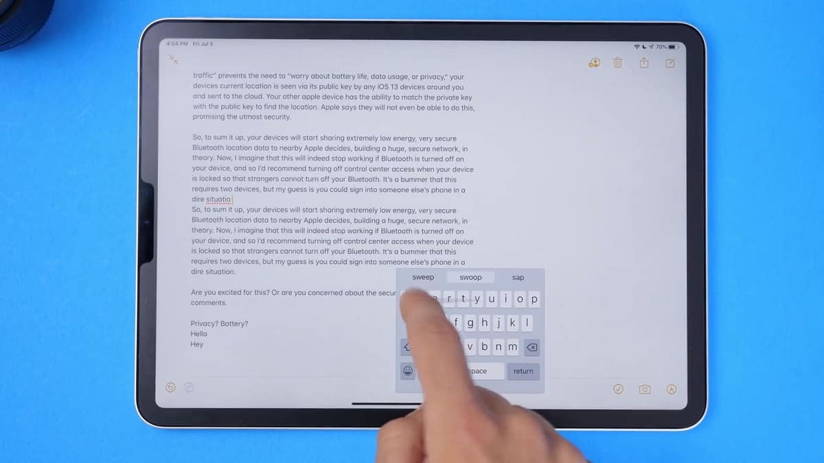 escribir con Swipe en tu iPhone