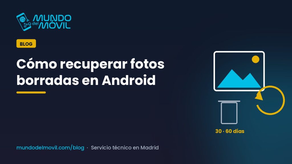 Recuperar fotos borradas en Android: foto recuperada de la papelera con una flecha de restaurar