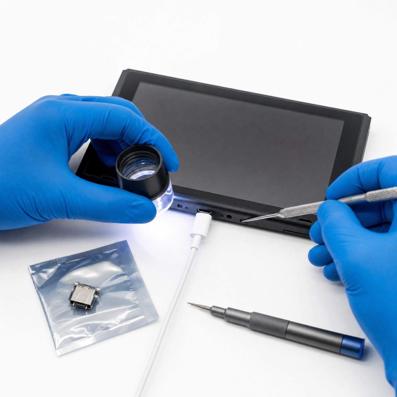 Cambio del conector de carga de una Nintendo Switch con microsoldadura