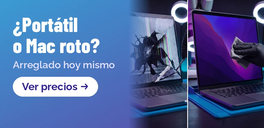 MacBook con la pantalla rota. Reparación de portátiles y Mac en Madrid